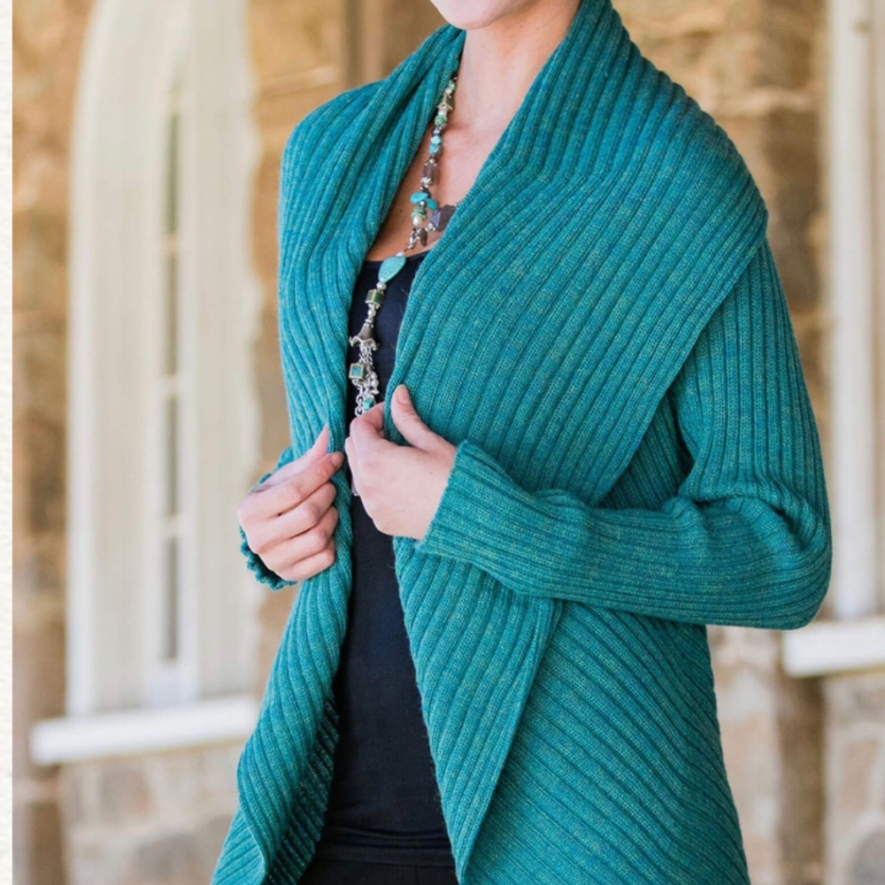 Simply natural alpaca cardigan round sweater